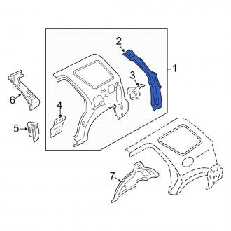 New OEM Right Inner Body D-Pillar Fits, 2001-2012 Ford Escape - Part # YL8Z7841038BA