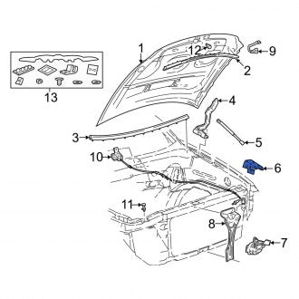 New OEM Left Hood Lift Support Bracket Fits, 2002 Lincoln Blackwood - Part # F85Z16A599AC