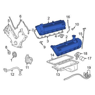 New OEM Left Engine Valve Cover Fits, 2002 Lincoln Blackwood - Part # 2F3Z6582BA