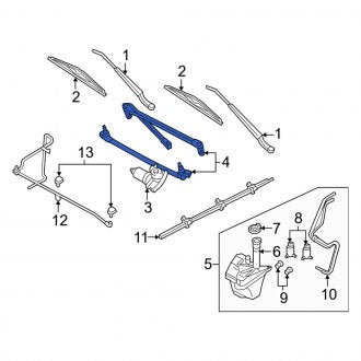 New OEM Windshield Wiper Linkage Fits, 2005-2007 Mercury Mariner - Part # 6L8Z17508B