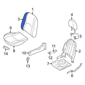 New OEM Front Seat Back Cushion Fits, 2007 Mercury Mariner - Part # 6T2Z7864810AA