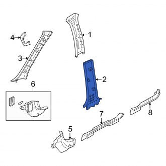 New OEM Right Lower Door Pillar Post Trim Set Fits, 2005-2007 Mercury Mariner - Part # 1L8Z7824356AAB