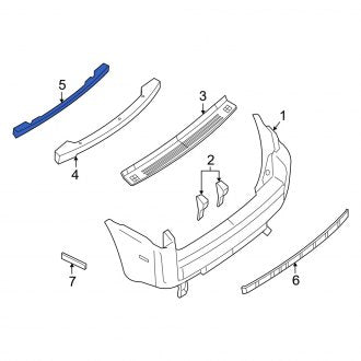 New OEM Rear Bumper Impact Absorber Fits, 2005-2007 Mercury Mariner - Part # 5E6Z17906AA