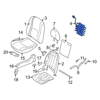 New OEM Front Left Seat Lumbar Support Cushion Fits, 2008 Mercury Mariner - Part # 5T2Z7865500AA