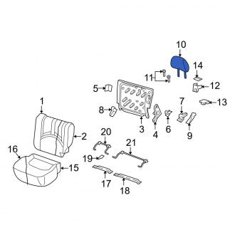 New OEM Rear Outer Headrest Fits, 2008-2009 Mercury Mariner - Part # 8E6Z78611A08DA