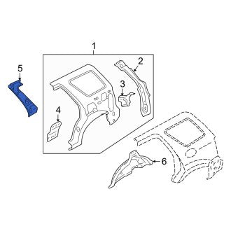 New OEM Rear Right Quarter Panel Filler Panel Fits, 2009-2011 Mercury Mariner - Part # 9L8Z78278D72A