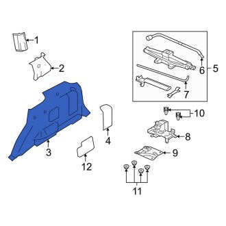New OEM Rear Right Upper Interior Quarter Panel Trim Panel Fits, 2008 Mercury Mariner - Part # 8L8Z7831004BB