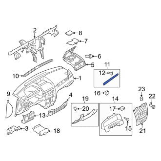 New OEM Right Instrument Panel Molding Fits, 2010-2011 Mercury Milan - Part # AN7Z5404338BA