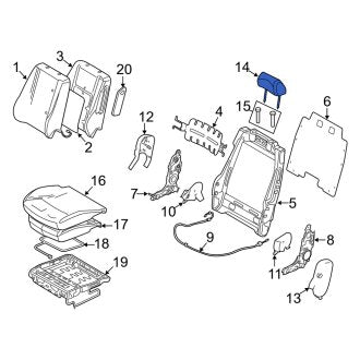 New OEM Front Left Headrest Fits, 2010 Mercury Milan - Part # AE5Z54611A08ED