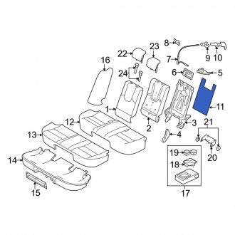 New OEM Rear Right Seat Back Panel Fits, 2010-2011 Mercury Milan - Part # AE5Z5466850A