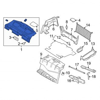 New OEM Rear Package Tray Trim Fits, 2010-2011 Mercury Milan - Part # BE5Z5446668BA