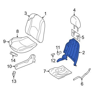 New OEM Front Right Seat Back Frame Fits, 2005-2007 Mercury Mariner - Part # 5L8Z7861018AB