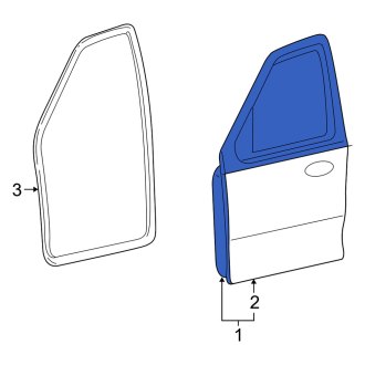 New OEM Front Left Door Shell Fits, 2005-2007 Mercury Mariner - Part # 5E6Z7820125A