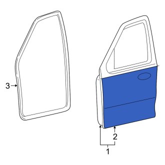 New OEM Front Left Outer Door Outer Panel Fits, 2005-2007 Mercury Mariner - Part # 5E6Z7820201AA