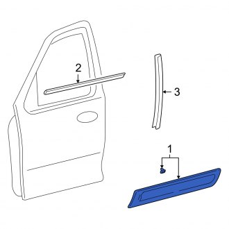 New OEM Front Right Door Molding Fits, 2005-2007 Mercury Mariner - Part # 5E6Z7820878AAPTM