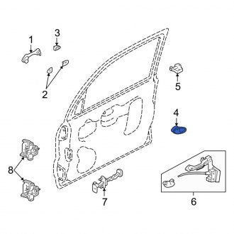 New OEM Front Right Inner Interior Door Handle Fits, 2005-2007 Mercury Mariner - Part # YL8Z7822600BB