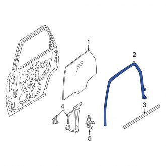 New OEM Rear Right Window Channel Fits, 2005-2007 Mercury Mariner - Part # 7L8Z7825766AA
