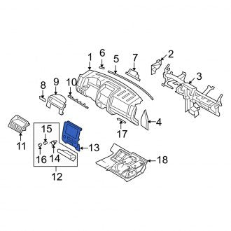 New OEM Radio Bezel Fits, 2008 Mercury Mariner - Part # 8E6Z7804302AA