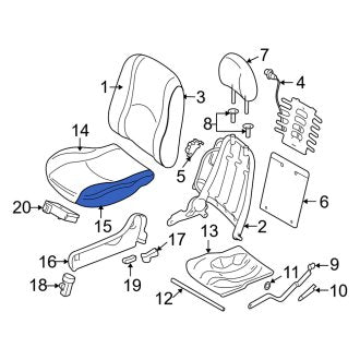 New OEM Front Right Seat Cushion Pad Fits, 2009-2011 Mercury Mariner - Part # 9E6Z78632A22B