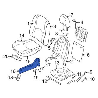 New OEM Front Left Inner Seat Trim Panel Fits, 2008-2011 Mercury Mariner - Part # 8L8Z7862187BF