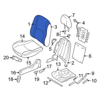 New OEM Rear Right Seat Back Cushion Cover Fits, 2010-2011 Mercury Mariner - Part # AE6Z7866600CA