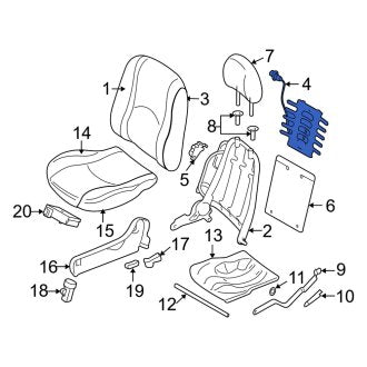 New OEM Front Left Seat Lumbar Support Cushion Fits, 2009-2011 Mercury Mariner - Part # 9T2Z7865500A