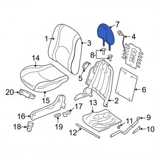 New OEM Front Headrest Fits, 2008 Mercury Mariner - Part # 8E6Z78611A08AF