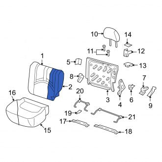 New OEM Rear Left Seat Back Cushion Fits, 2010-2011 Mercury Mariner - Part # AL8Z7866801A