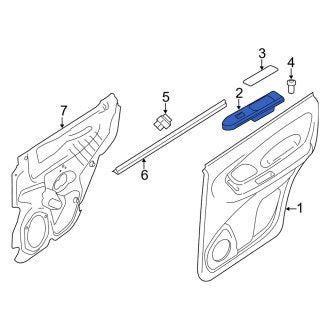 New OEM Front Left Door Window Switch Bezel Fits, 2008-2011 Mercury Mariner - Part # 8E6Z14527AA