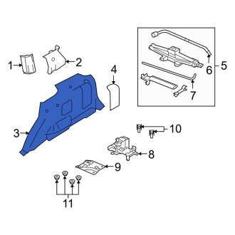 New OEM Rear Right Upper Interior Quarter Panel Trim Panel Fits, 2009-2011 Mercury Mariner - Part # 9L8Z7831004AA