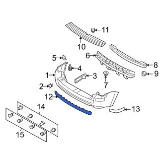 New OEM Rear Bumper Trim Fits, 2008-2011 Mercury Mariner - Part # 8E6Z17232AB