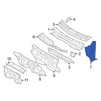 New OEM Right Cowl Side Panel Fits, 2007-2014 Ford Edge - Part # 7T4Z7802038A