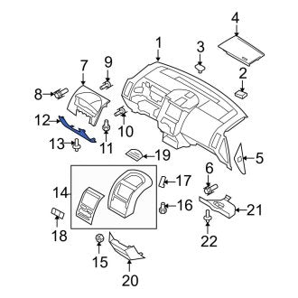 New OEM Instrument Panel Knee Bolster Fits, 2007-2010 Ford Edge - Part # 7T4Z7804459AB