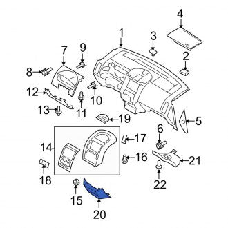 New OEM Center Instrument Panel Trim Panel Fits, 2007-2008 Ford Edge - Part # 7T4Z7804608BA