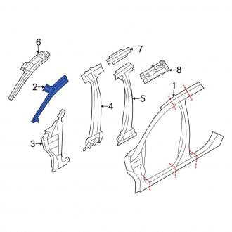 New OEM Right Body A-Pillar Fits, 2007-2014 Ford Edge - Part # DT4Z7802508A