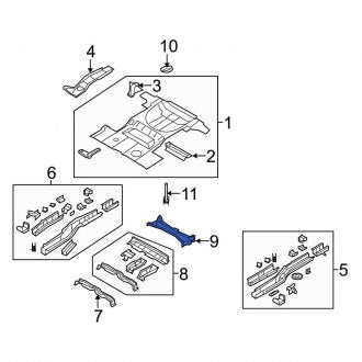 New OEM Rear Floor Pan Crossmember Fits, 2007-2014 Ford Edge - Part # 7T4Z78101C16A
