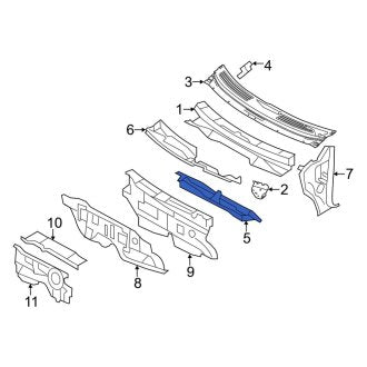 New OEM Cowl Panel Reinforcement Fits, 2011-2014 Ford Edge - Part # BT4Z7802030A