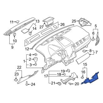 New OEM Upper Instrument Panel Trim Panel Fits, 2011-2014 Ford Edge - Part # BT4Z7804608AA