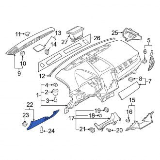 New OEM Lower Instrument Panel Trim Panel Fits, 2011-2014 Ford Edge - Part # CT4Z7804459AA