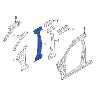 New OEM Left Body B-Pillar Fits, 2012-2014 Ford Edge - Part # CT4Z7824301A