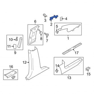 New OEM Left Body A-Pillar Trim Panel Bracket Fits, 2007-2014 Ford Edge - Part # 7T4Z78026A53A