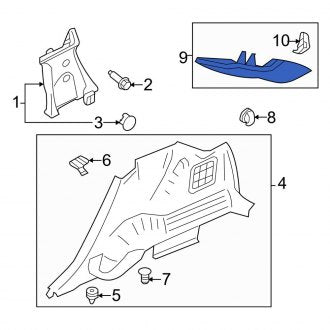 New OEM Right Body D-Pillar Trim Panel Fits, 2011-2014 Ford Edge - Part # BT4Z7831010AB