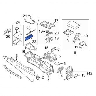 New OEM Console Trim Panel Fits, 2015-2017 Ford Edge - Part # FT4Z5804338BA