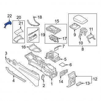 New OEM Console Trim Panel Fits, 2019-2020 Ford Edge - Part # KT4Z5804338DA