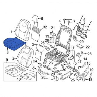 New OEM Front Left Seat Cover Fits, 2015-2018 Ford Edge - Part # FT4Z5862901AC
