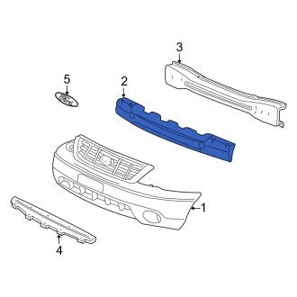 New OEM Front Bumper Impact Absorber Fits, 2004-2007 Ford Freestar - Part # 3F2Z17C882AA