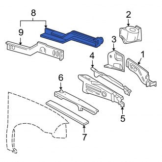 New OEM Front Left Inner Frame Side Member Fits, 2004-2007 Ford Freestar - Part # 7F2Z1710009B