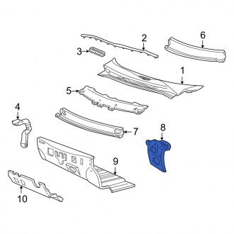 New OEM Left Cowl Side Panel Fits, 2004-2007 Ford Freestar - Part # 4F2Z1702039AA