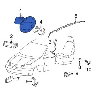 New OEM Steering Wheel Air Bag Fits, 2005-2007 Ford Freestar - Part # 5F2Z17043B13BB