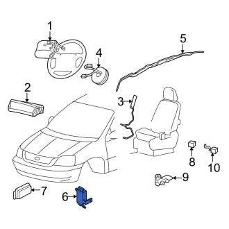 New OEM Air Bag Control Module Fits, 2006-2007 Ford Freestar - Part # 6F2Z14B321AA